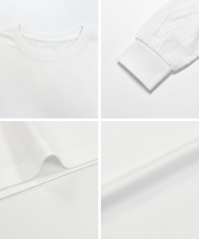 寬鬆棉質素色長袖上衣 T-shirt