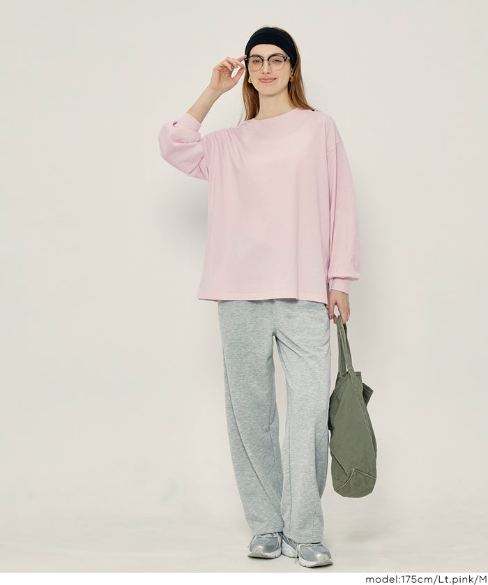寬鬆棉質素色長袖上衣 T-shirt