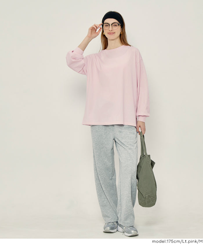 寬鬆棉質素色長袖上衣 T-shirt