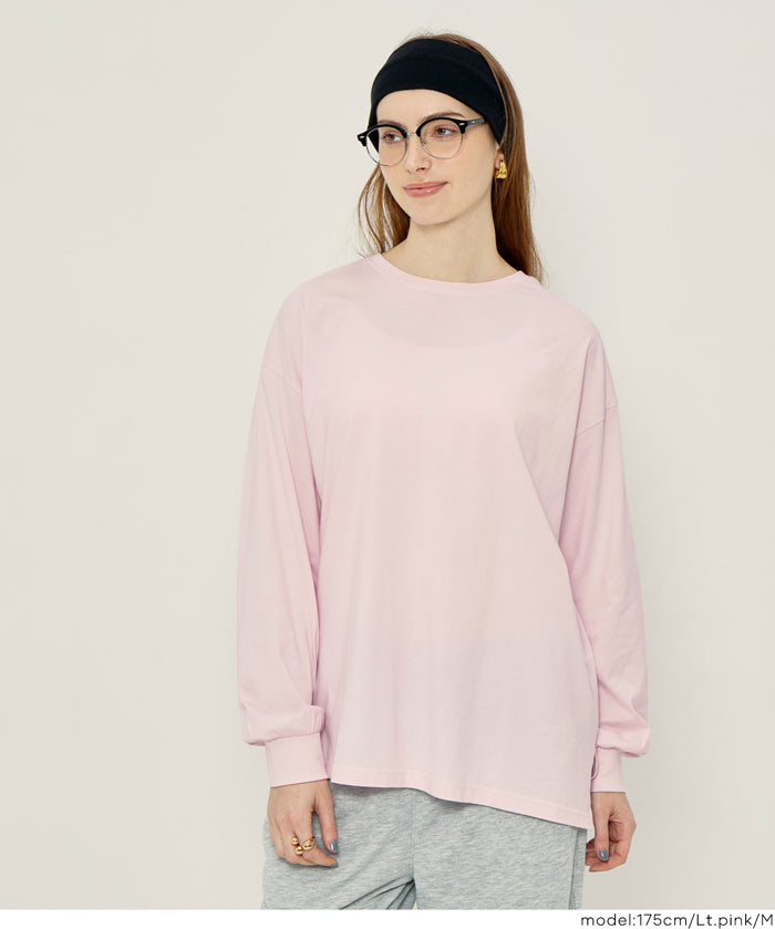 寬鬆棉質素色長袖上衣 T-shirt