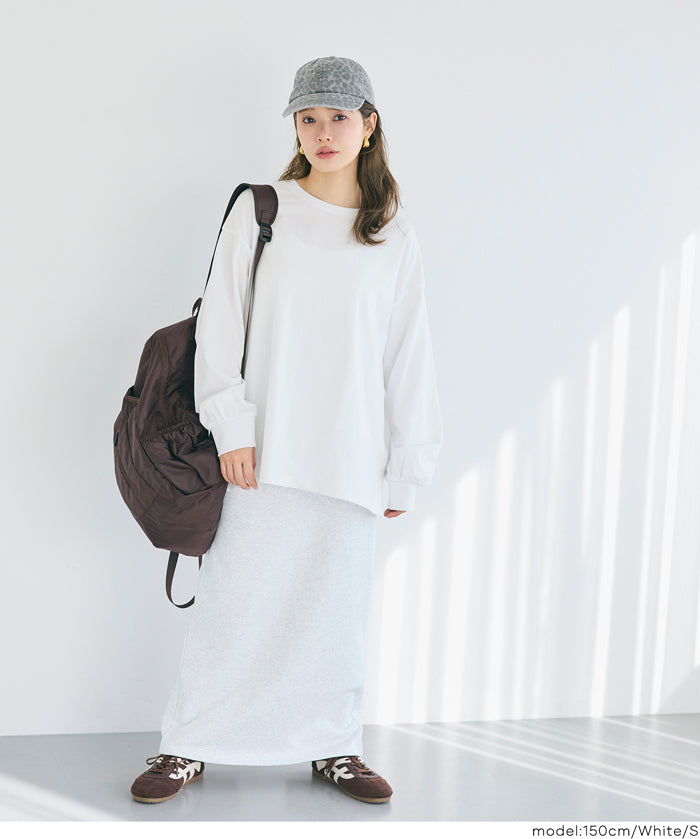 寬鬆棉質素色長袖上衣 T-shirt