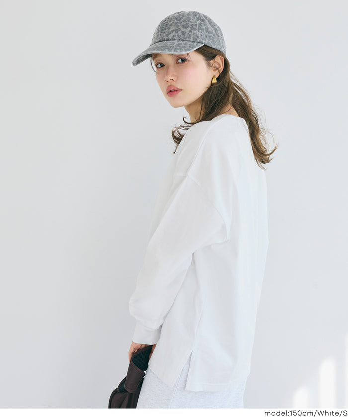 寬鬆棉質素色長袖上衣 T-shirt