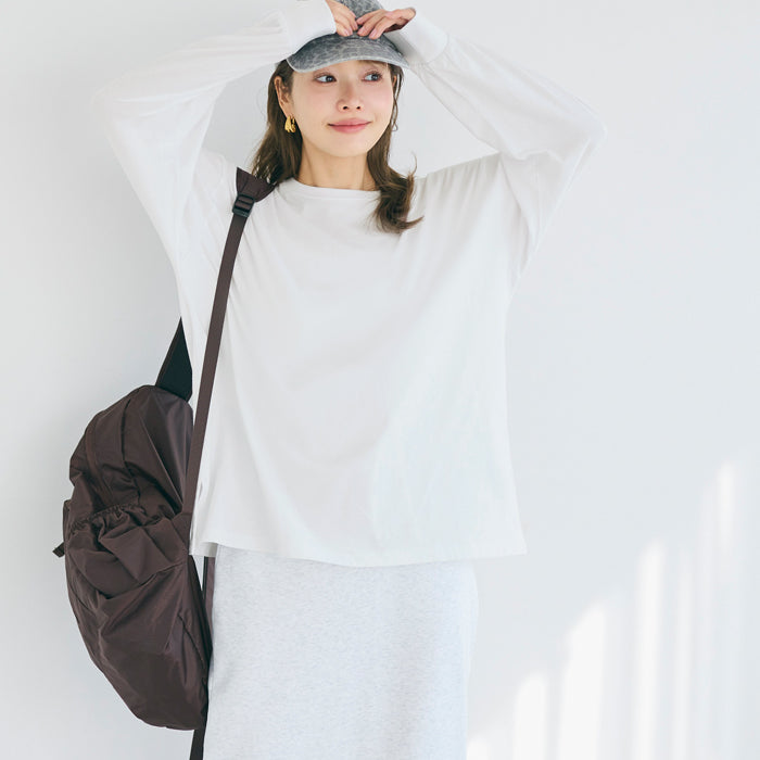 寬鬆棉質素色長袖上衣 T-shirt