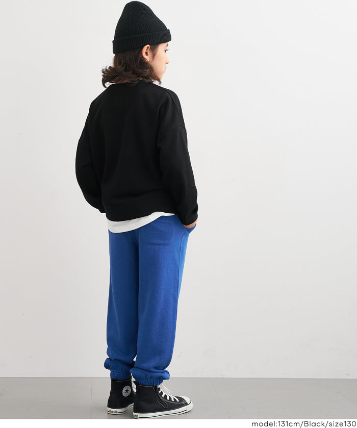 童裝假兩件LOGO長袖衛衣