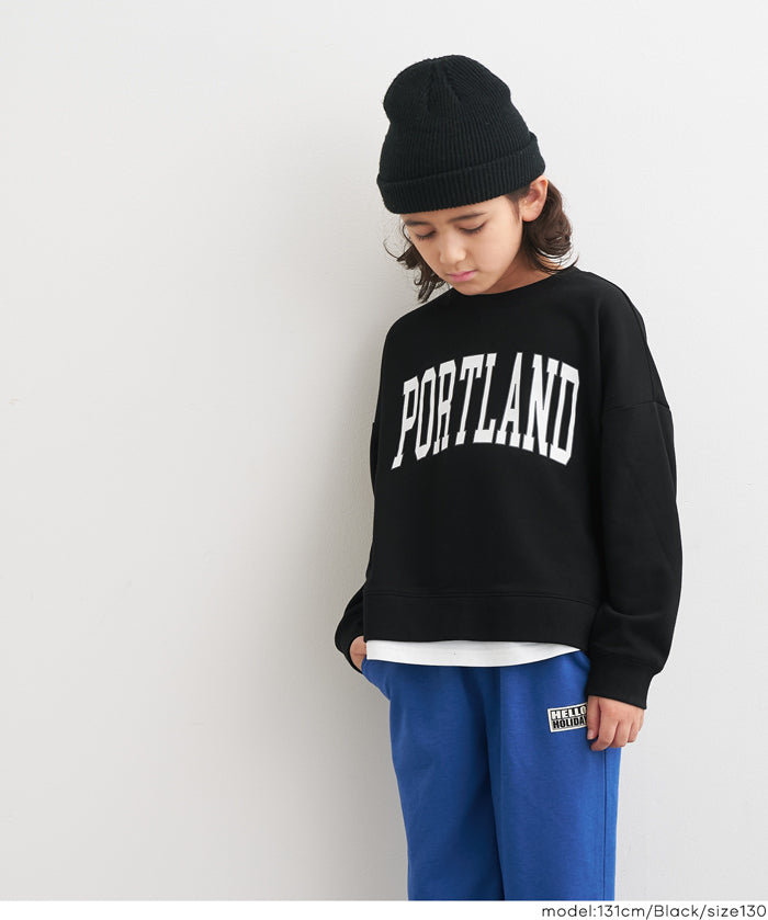 童裝假兩件LOGO長袖衛衣