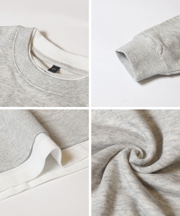 童裝假兩件LOGO長袖衛衣