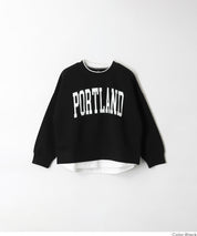 童裝假兩件LOGO長袖衛衣