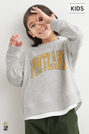 童裝假兩件LOGO長袖衛衣