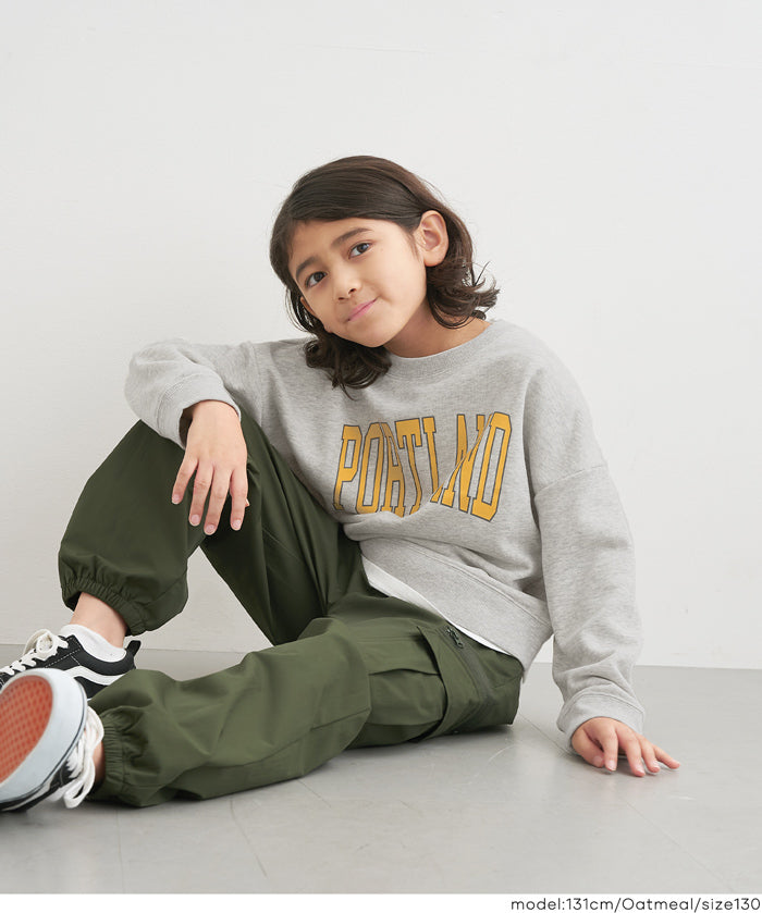 童裝假兩件LOGO長袖衛衣