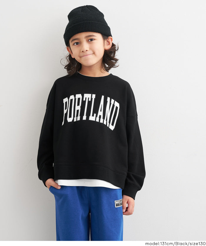 童裝假兩件LOGO長袖衛衣