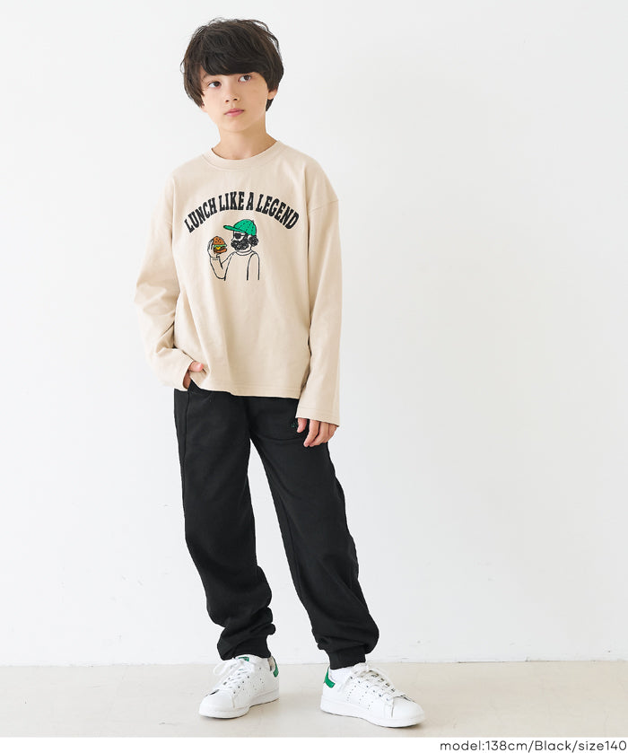 童裝刺繡圖案棉質運動褲