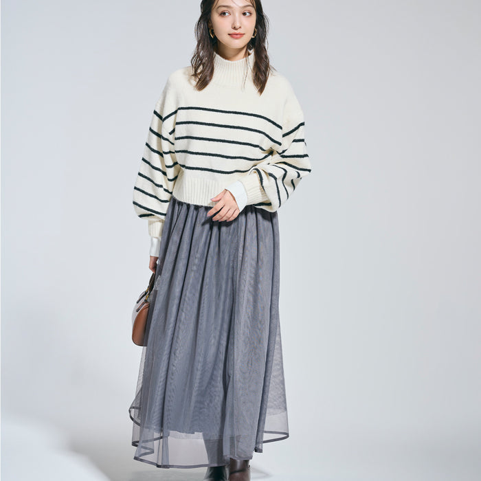 日系氣質雙層薄紗半裙