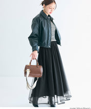 日系氣質雙層薄紗半裙