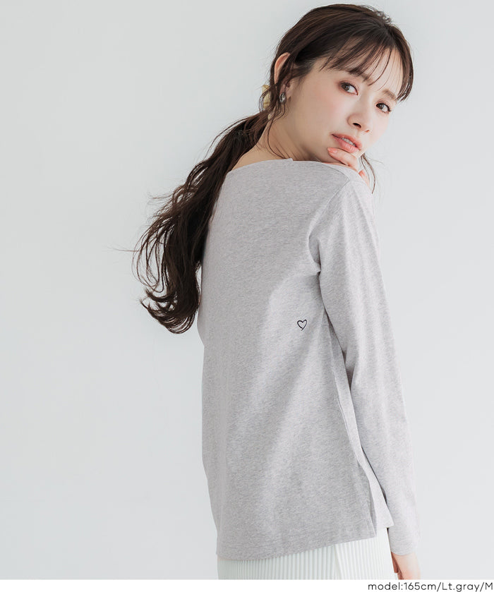 小愛心LOGO長袖船領上衣