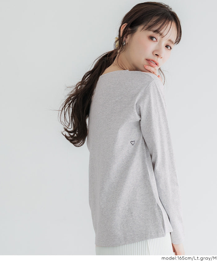 小愛心LOGO長袖船領上衣