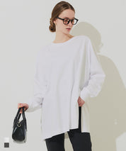 素色棉質蝙蝠袖長袖上衣