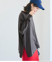 素色棉質蝙蝠袖長袖上衣