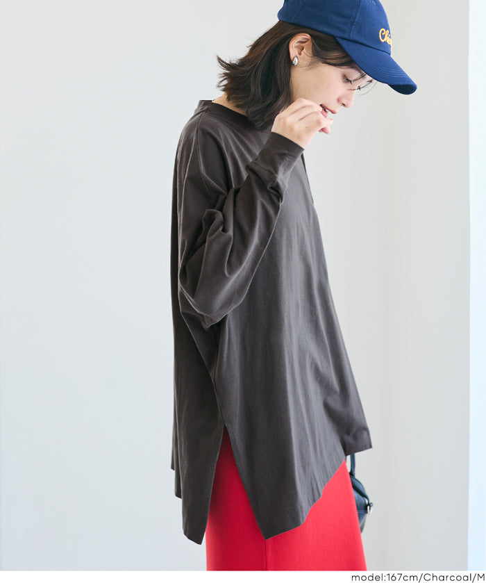 素色棉質蝙蝠袖長袖上衣