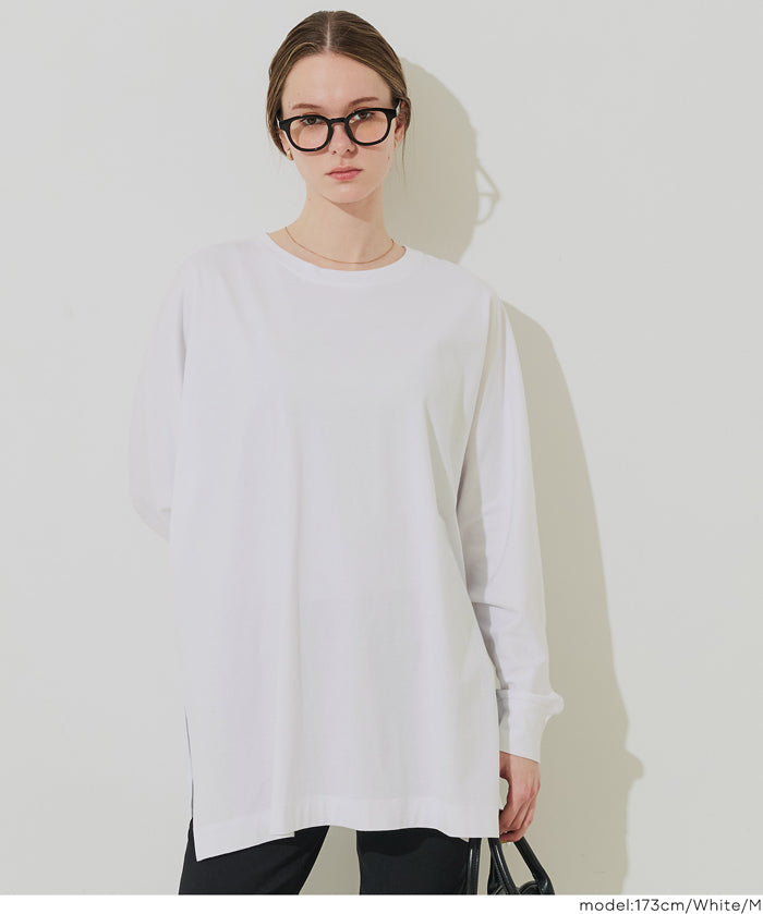 素色棉質蝙蝠袖長袖上衣