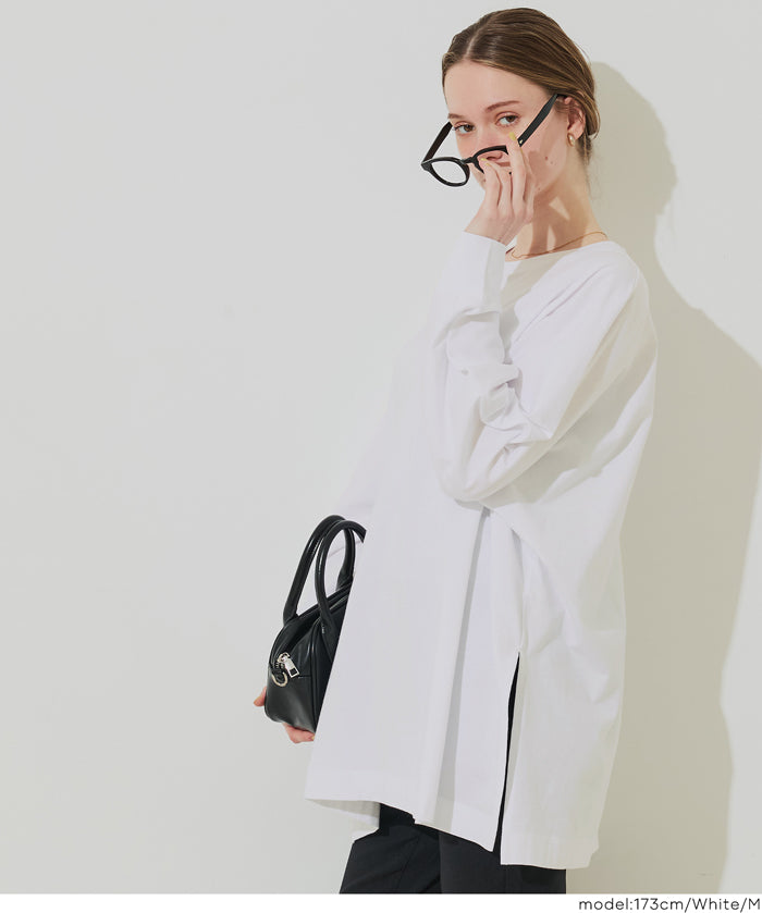 素色棉質蝙蝠袖長袖上衣