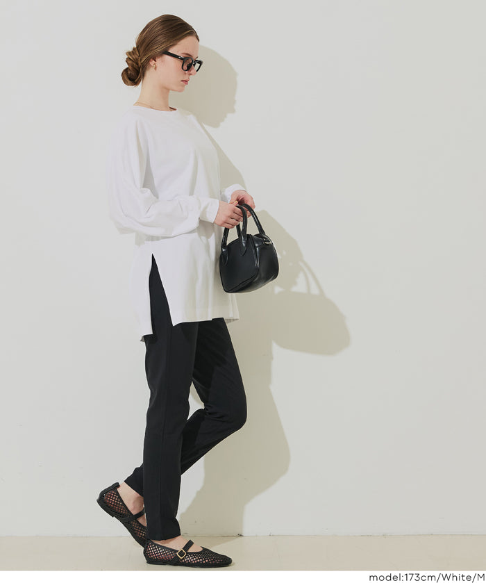 素色棉質蝙蝠袖長袖上衣