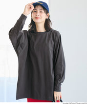 素色棉質蝙蝠袖長袖上衣