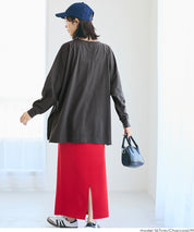 素色棉質蝙蝠袖長袖上衣