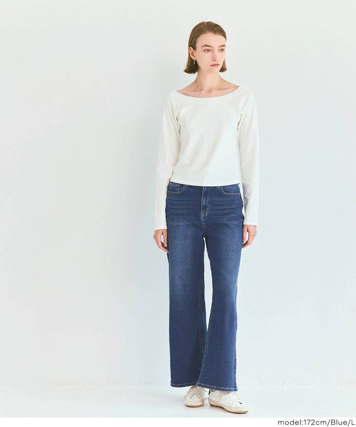 【MOVE Demin】零束縛彈性闊腿牛仔褲