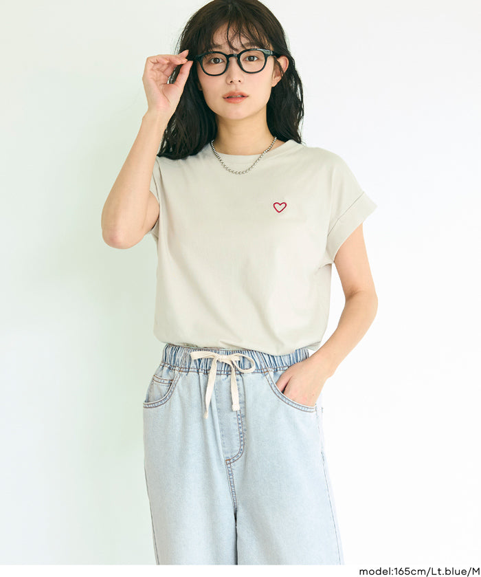 極輕無重力 抽繩松緊腰直筒闊腿牛仔褲(Summer denim)