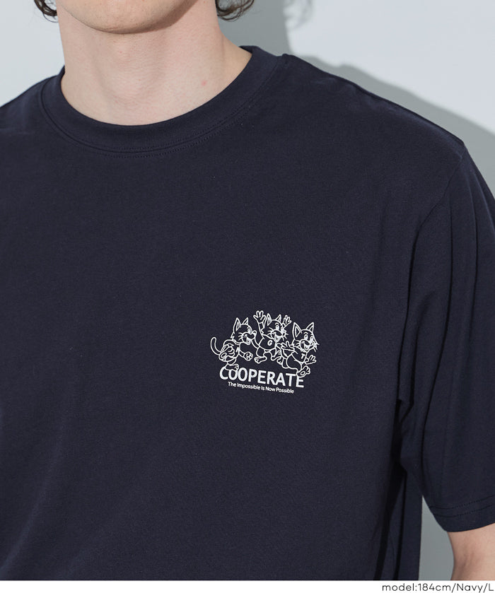 男裝背後印刷短袖上衣T-shirt 男女通用