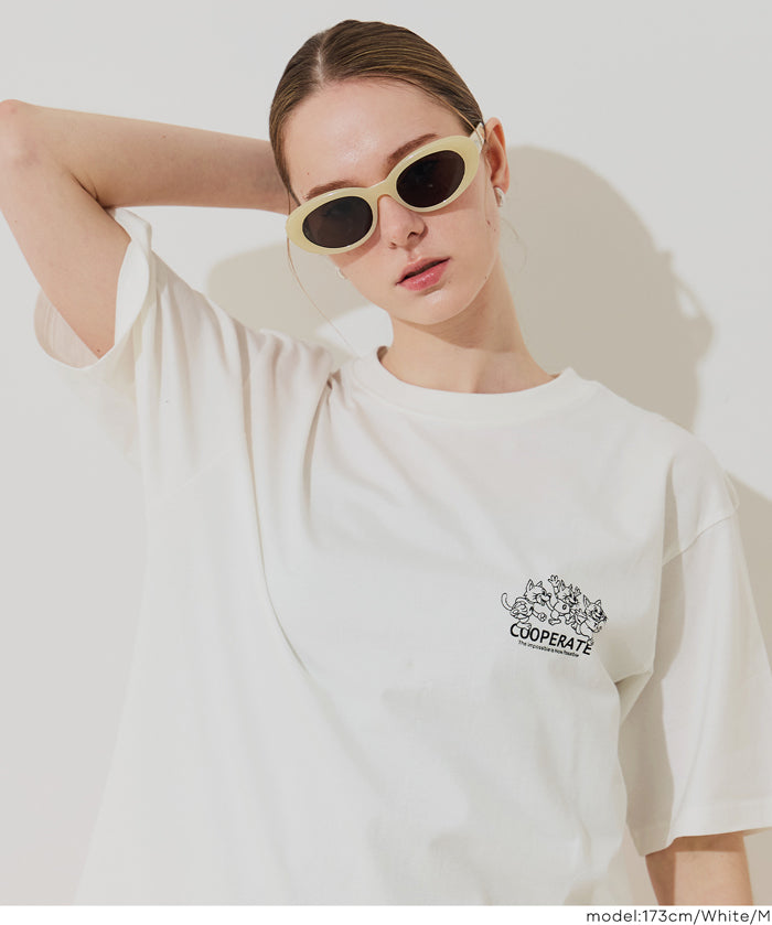 男裝背後印刷短袖上衣T-shirt 男女通用