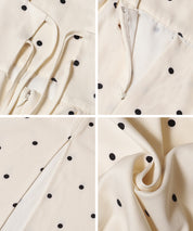 水玉點點細肩帶層次連衣裙