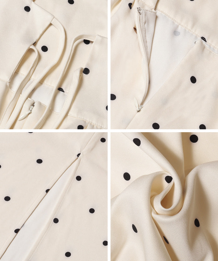 水玉點點細肩帶層次連衣裙