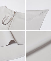 蝙蝠袖箱型拉鍊絲滑上衣(Square zip blouse)