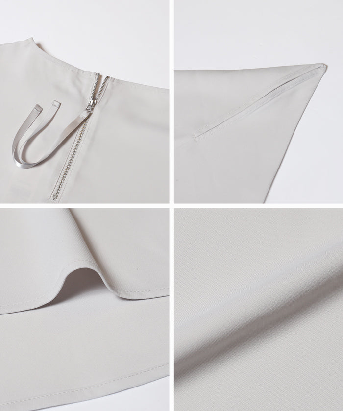 蝙蝠袖箱型拉鍊絲滑上衣(Square zip blouse)
