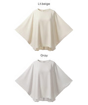 蝙蝠袖箱型拉鍊絲滑上衣(Square zip blouse)