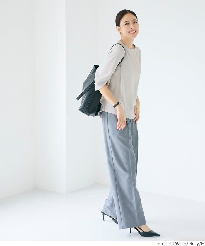 蝙蝠袖箱型拉鍊絲滑上衣(Square zip blouse)