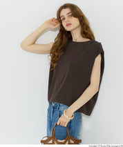 簡約打摺設計無袖上衣 (Shoulder Tuck Blouse)