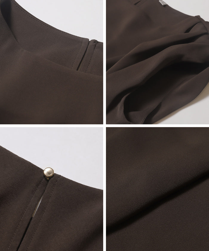 簡約打摺設計無袖上衣 (Shoulder Tuck Blouse)