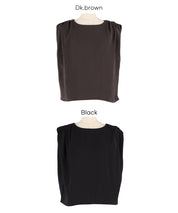 簡約打摺設計無袖上衣 (Shoulder Tuck Blouse)