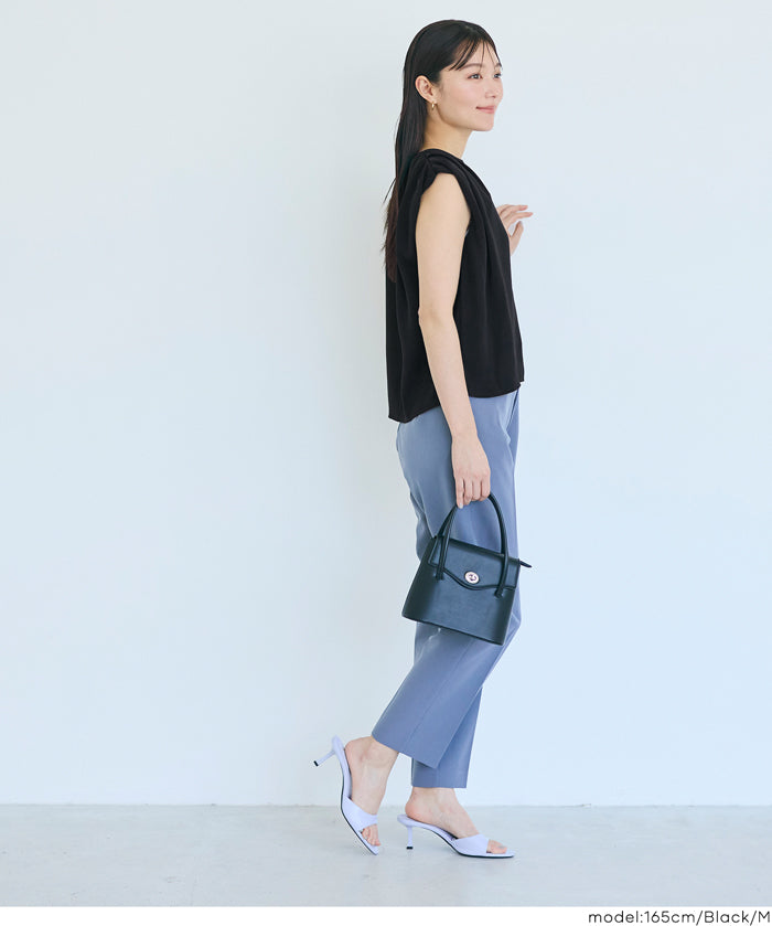 簡約打摺設計無袖上衣 (Shoulder Tuck Blouse)