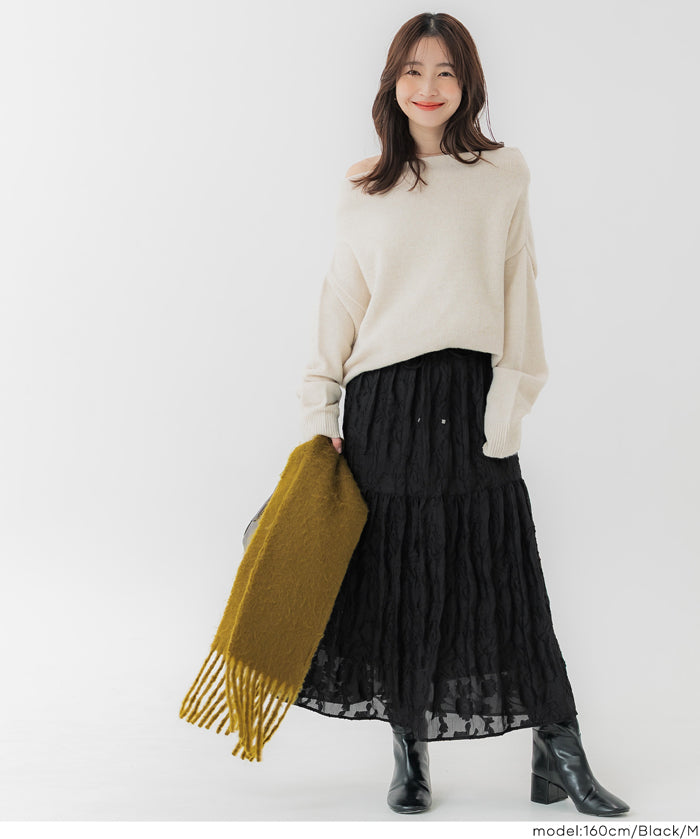 細緻緹花薄紗雙層蛋糕半裙