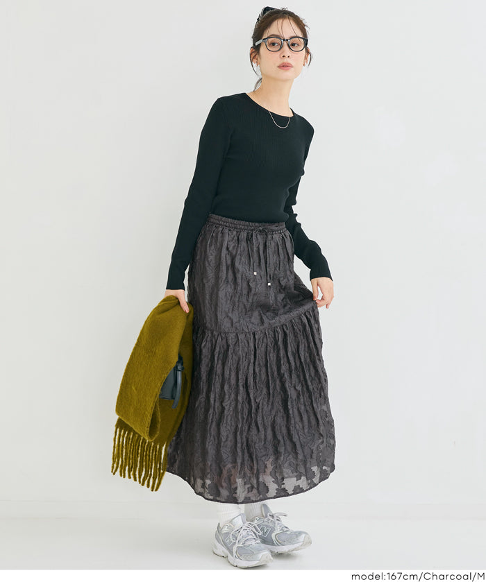 細緻緹花薄紗雙層蛋糕半裙