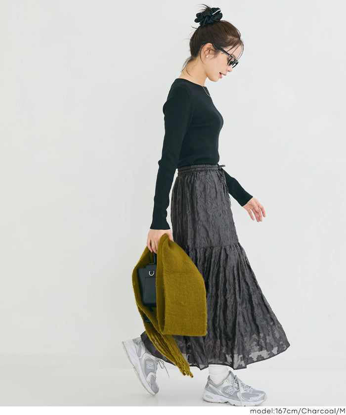 細緻緹花薄紗雙層蛋糕半裙