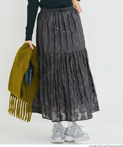 細緻緹花薄紗雙層蛋糕半裙