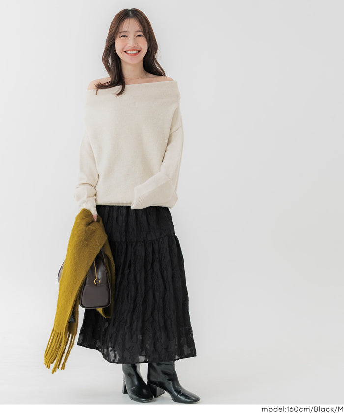 細緻緹花薄紗雙層蛋糕半裙