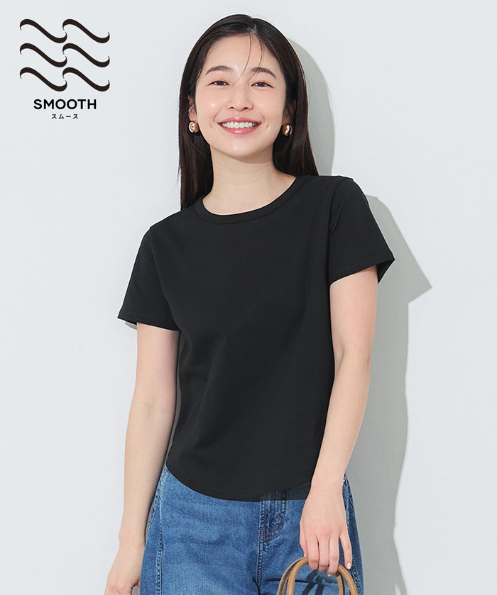 絲滑觸感純色短袖上衣 (Smooth Round Short-Sleeve T-Shirt)