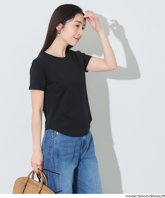 絲滑觸感純色短袖上衣 (Smooth Round Short-Sleeve T-Shirt)