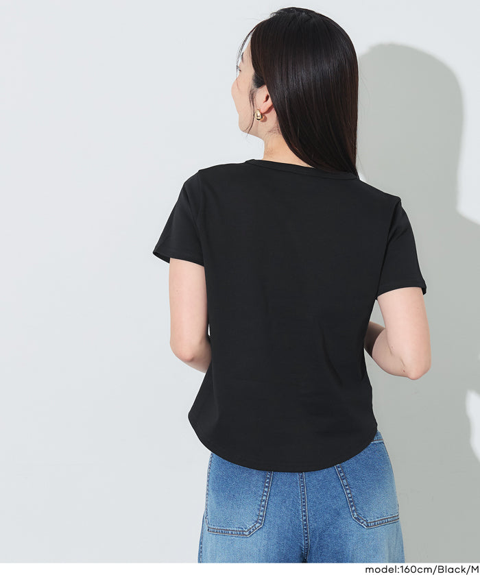 絲滑觸感純色短袖上衣 (Smooth Round Short-Sleeve T-Shirt)