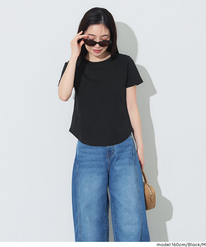 絲滑觸感純色短袖上衣 (Smooth Round Short-Sleeve T-Shirt)